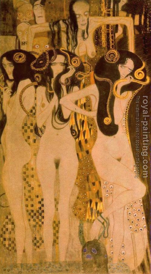 Gustav Klimt : The Hostile Powers. Left part, detail